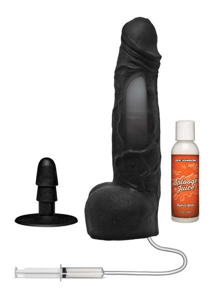 Kink Wet Works Squirting Dildo - Black - 10in