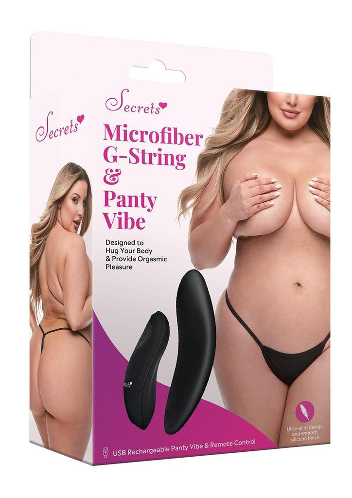 Lace Panty and Rechargeable Remote Vibe - Black - Queen