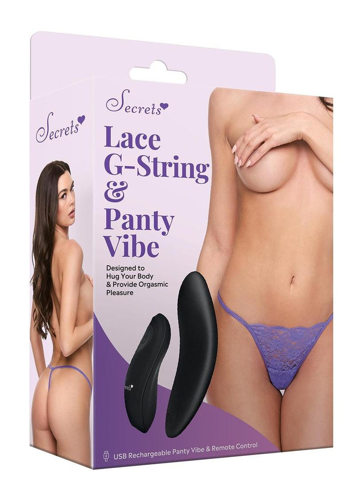 Lace Panty Rechargeable Remote Vibe - Purple - One Size