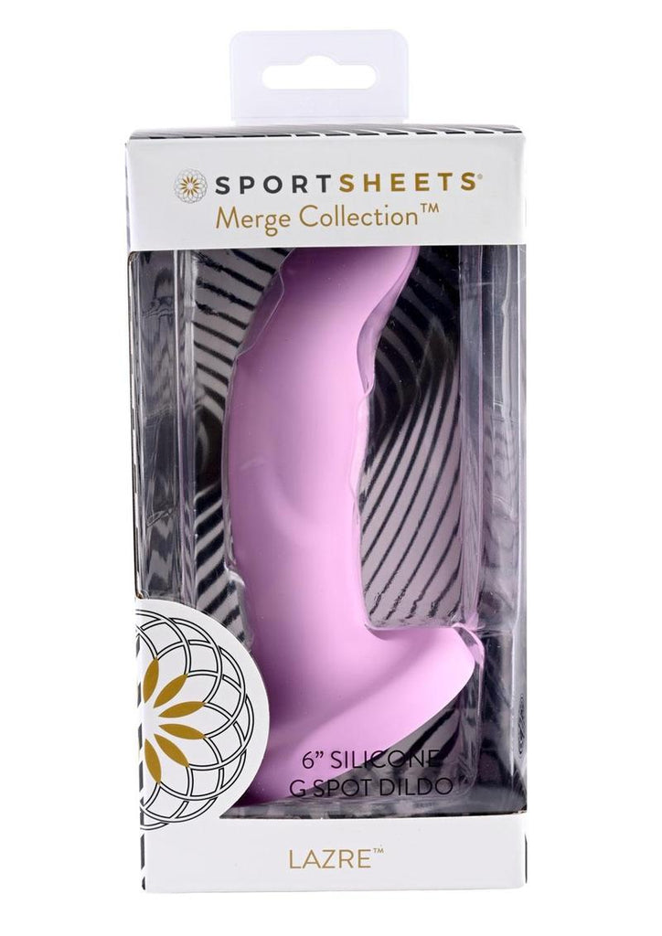 Lazre Silicone Curved Dildo with Suction Cup - Pink - 6in