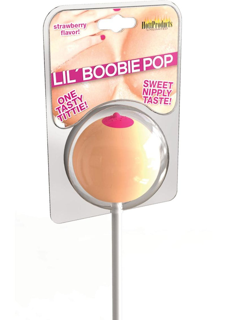 Lil' Boobie Pops Strawberry Flavored - Ivory/Pink