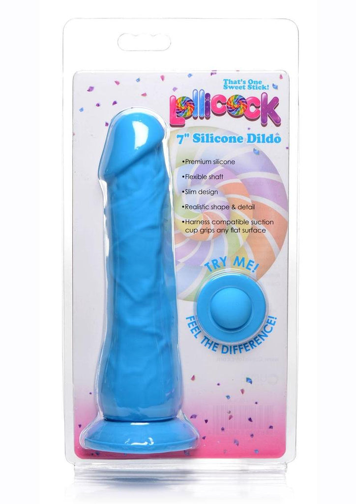 Lollicock Silicone Dildo - Berry/Blue - 7in