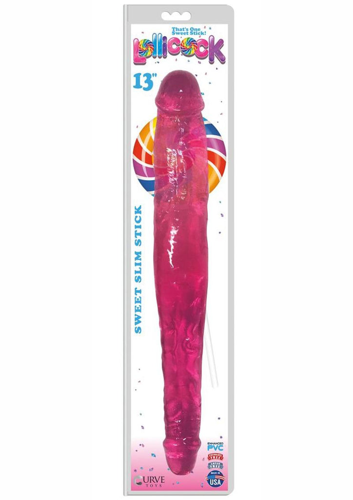 Lollicock Sweet Slim Stick Double Dong - Cherry - 13in