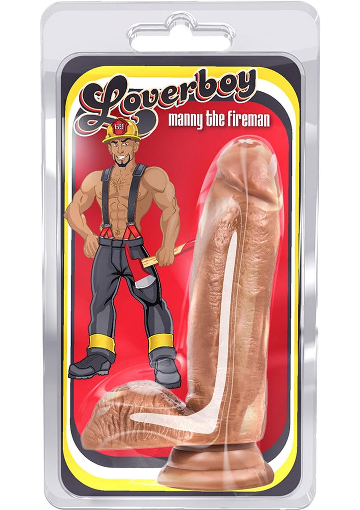 Loverboy Manny The Fireman Dildo with Balls - Caramel/Flesh - 7in