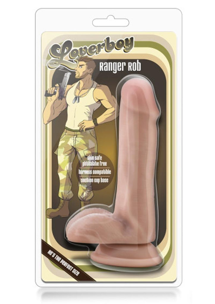Loverboy Ranger Rob Dildo with Balls - Flesh/Vanilla - 6.5in