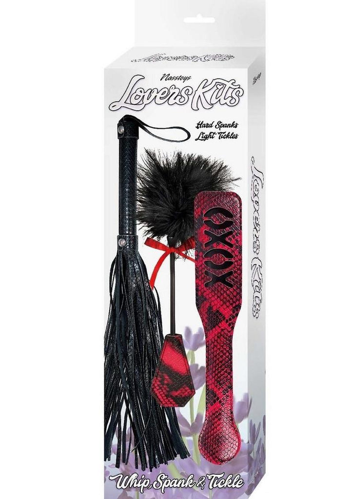 Lovers Kits Whip, Tickle and Paddle - Black/Red