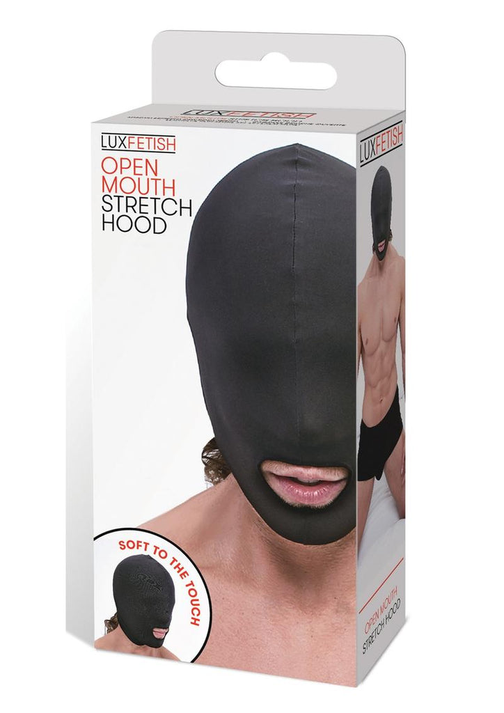 Lux Fetish Open Mouth Stretch Hood - Black