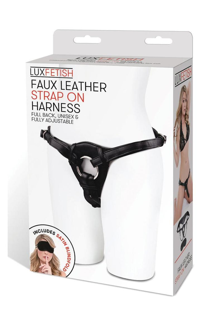 Lux Fetish Patent Leather Strap-On Harness Adjustable - Black