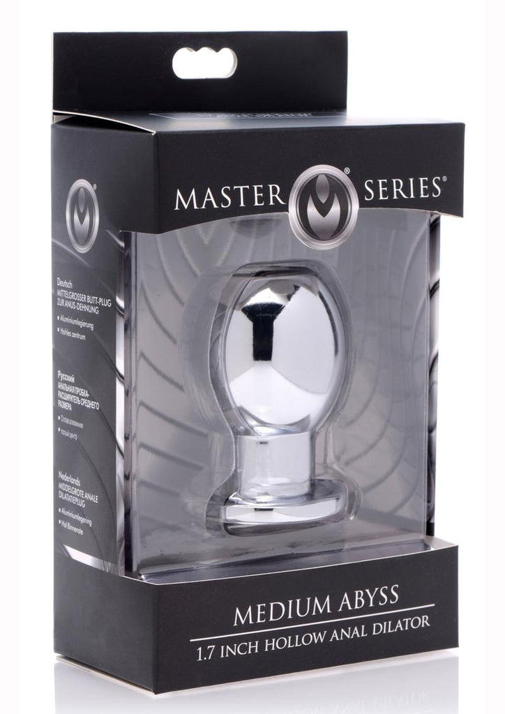 Master Series Abyss Hollow Anal Dilator - Metal/Silver - Medium - 1.7in