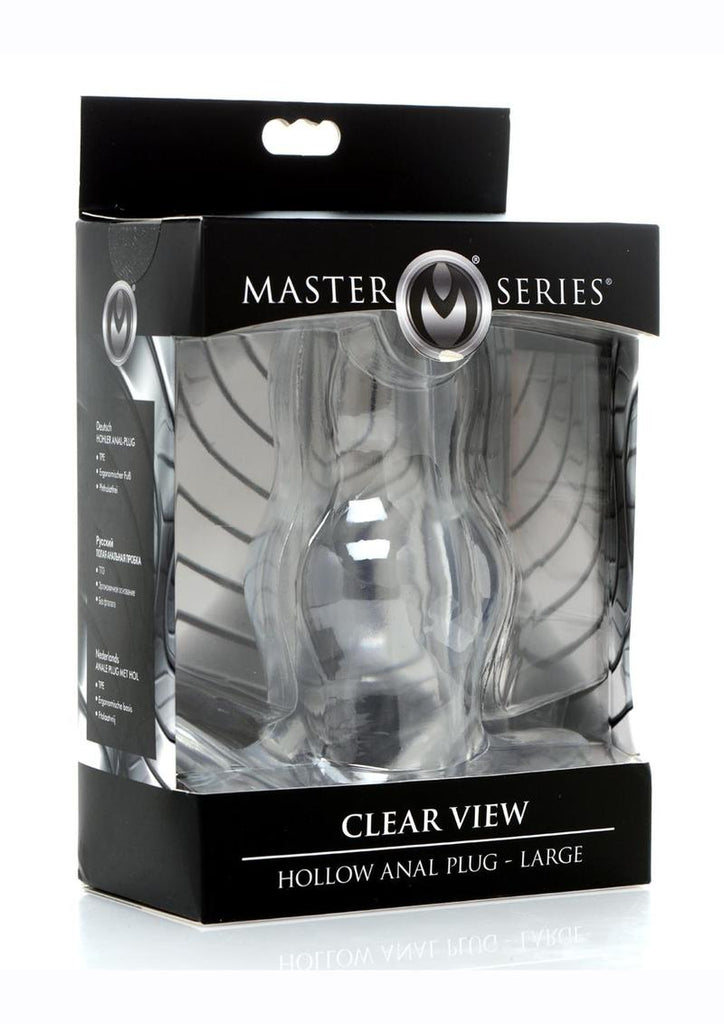 Master Series Clear View Hollow Anal Plug - Clear - Large