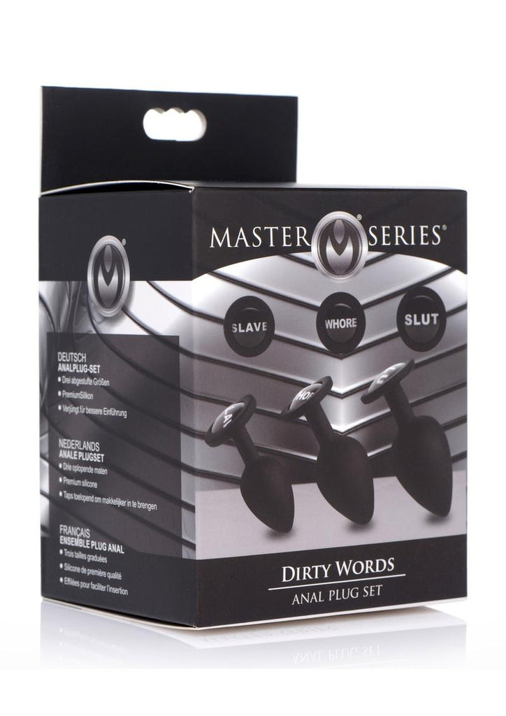 Master Series Dirty Words Anal Plug - Black - Set