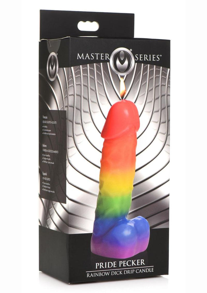 Master Series Pride Pecker Rainbow Drip Candle - Multicolor