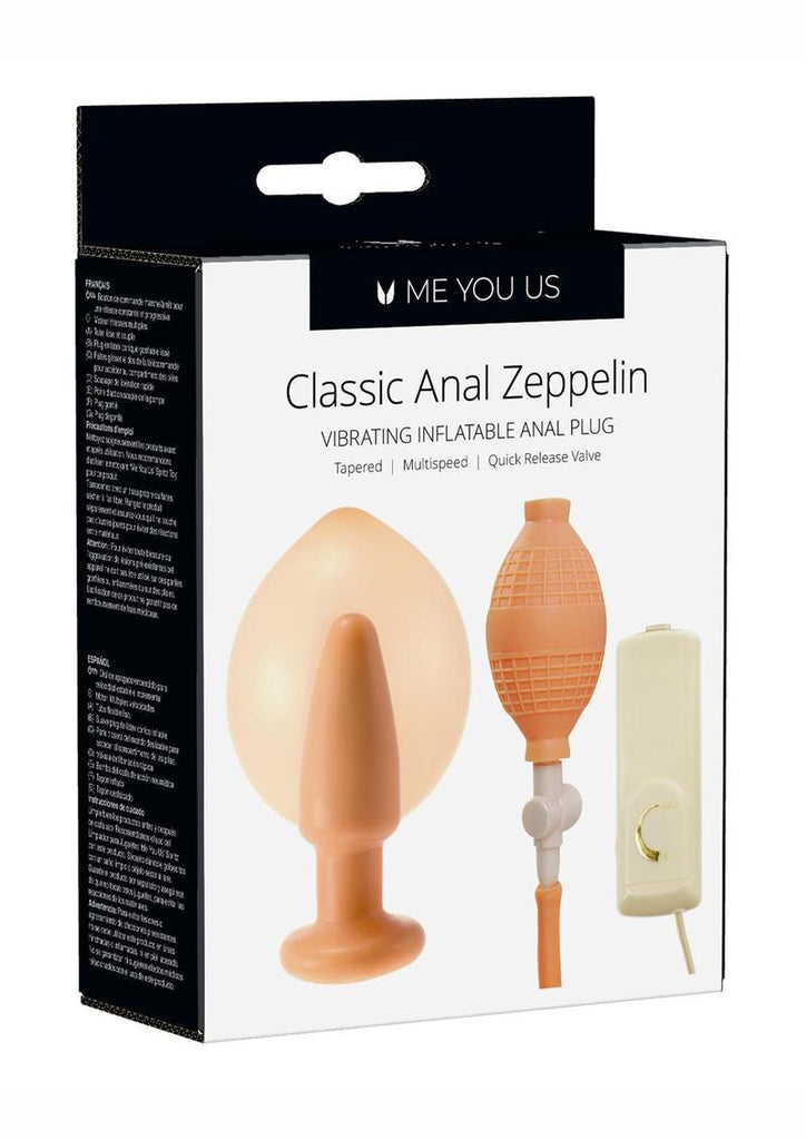 ME YOU US Classic Anal Zeppelin Vibrating Inflatable Butt Plug - Flesh/Vanilla