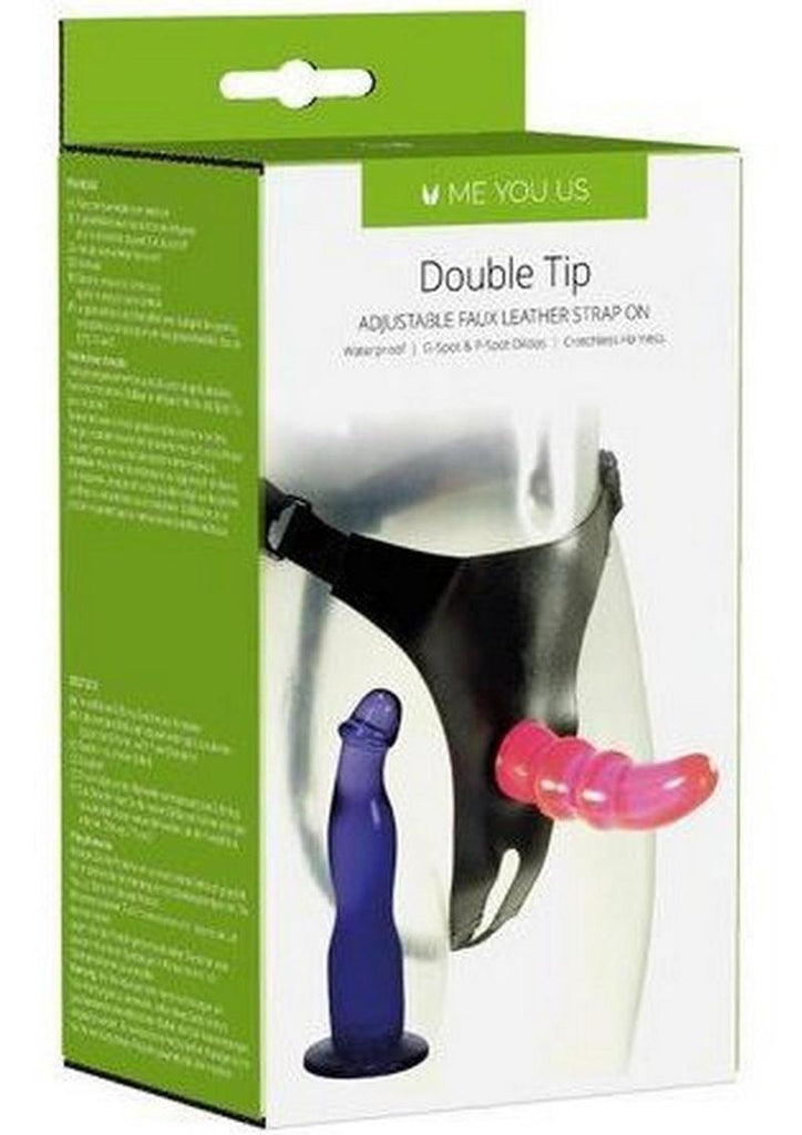 ME YOU US Double Tip Strap-On with Two Dildos - Assorted Colors/Pink/Purple