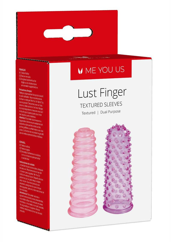 ME YOU US Lust Finger Textured Sleeves - Multicolor/Pink/Purple