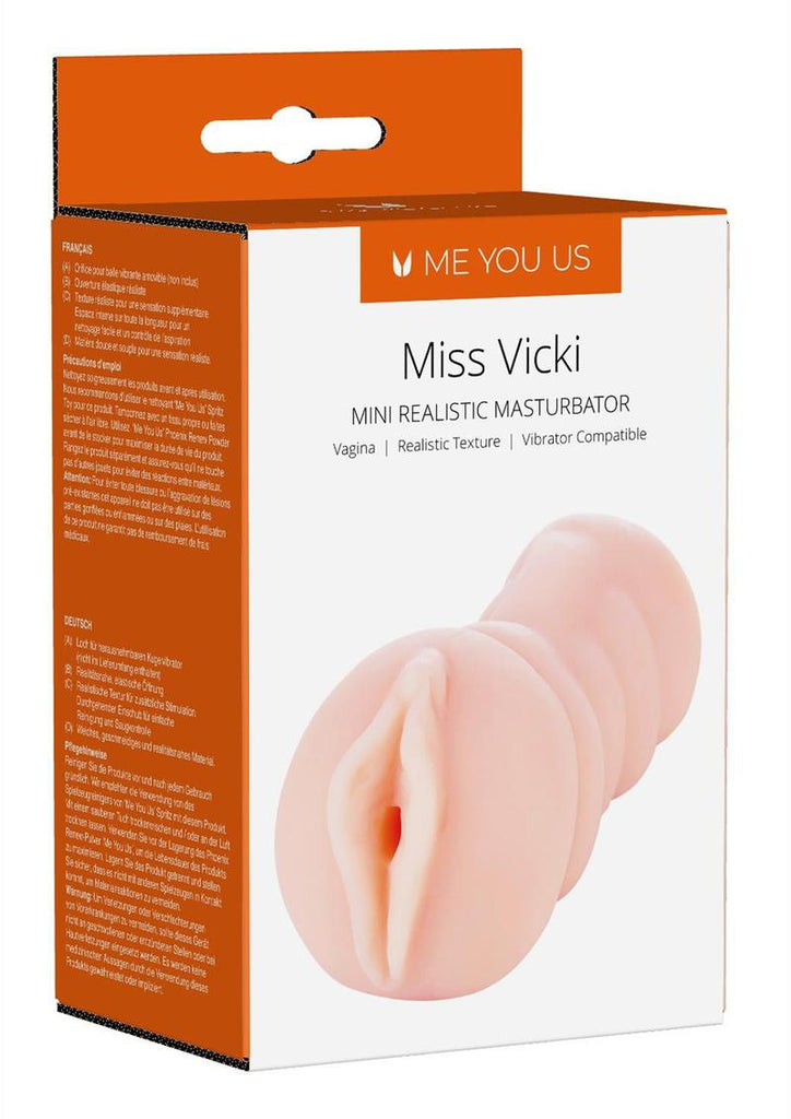ME YOU US Mini Vicki Mini Realistic Masturbator - Pussy - Flesh/Vanilla