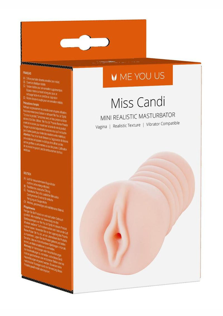 ME YOU US Miss Candi Mini Realistic Masturbator - Pussy - Flesh/Vanilla