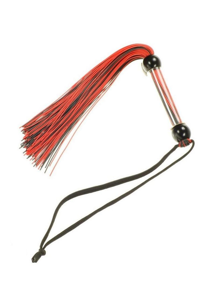ME YOU US Tease and Please Silicone Flogger - Black/Multicolor/Red