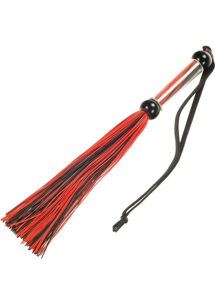 ME YOU US Tease and Please Silicone Flogger - Black/Multicolor/Red