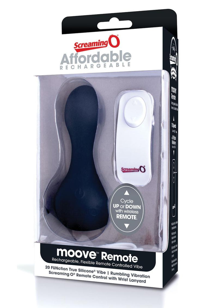 Moove USB Rechargeable Wireless Remote Control Silicone Vibrator Waterproof - Black