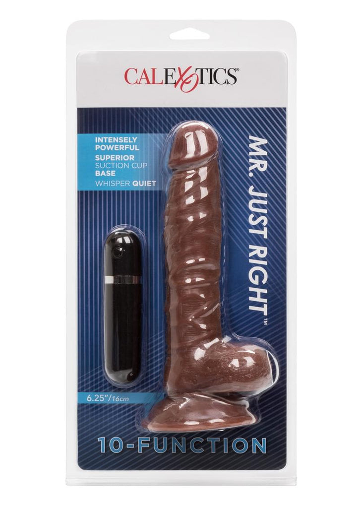 Mr Just Right Vibrating Dildo with Bullet - Brown/Chocolate - 6.25in