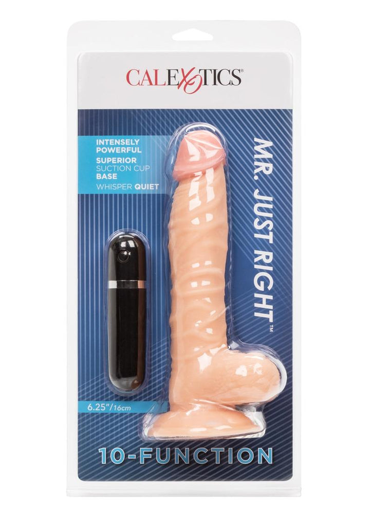 Mr Just Right Vibrating Dildo with Bullet - Ivory/Vanilla - 6.25in