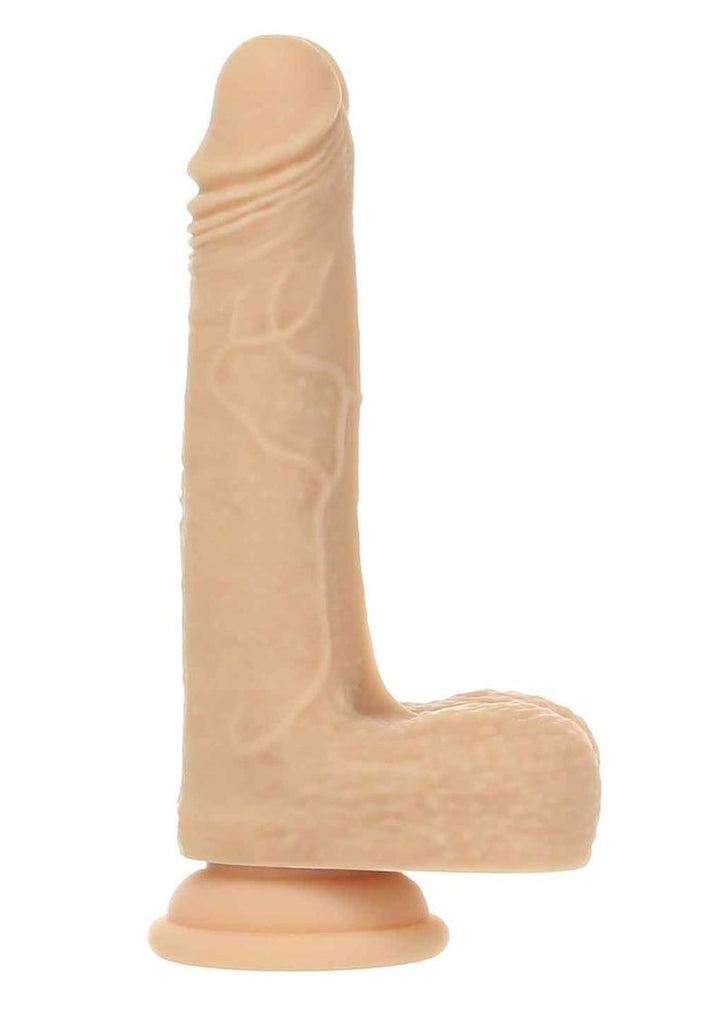 Naked Addiction Silicone Rechargeable Thrusting, Vibrating, and Rotating Dildo - Flesh/Vanilla - 7.5in
