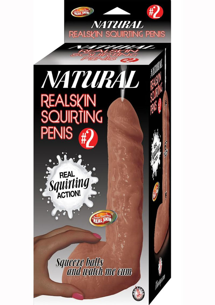 Natural Realskin Squirting Penis #2 - Brown/Chocolate