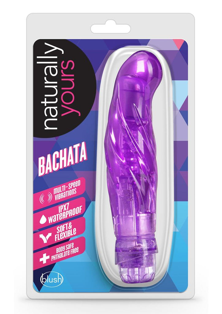 Naturally Yours Bachata Vibrating Dildo - Purple - 6.5in