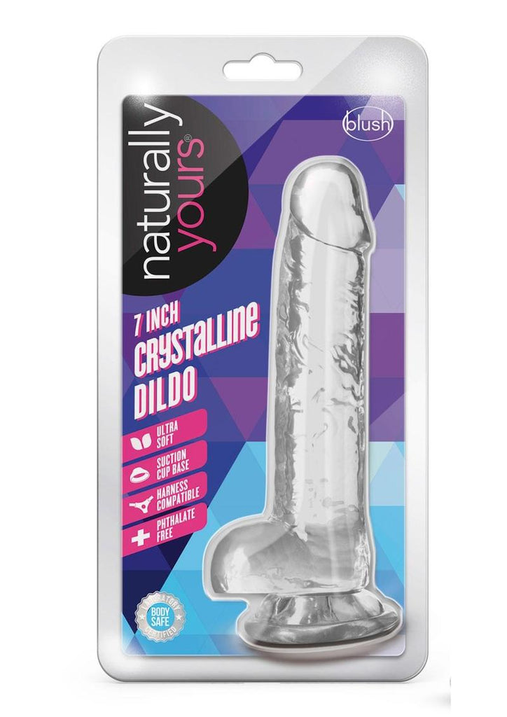 Naturally Yours Crystalline Dildo - Clear/Diamond - 7in