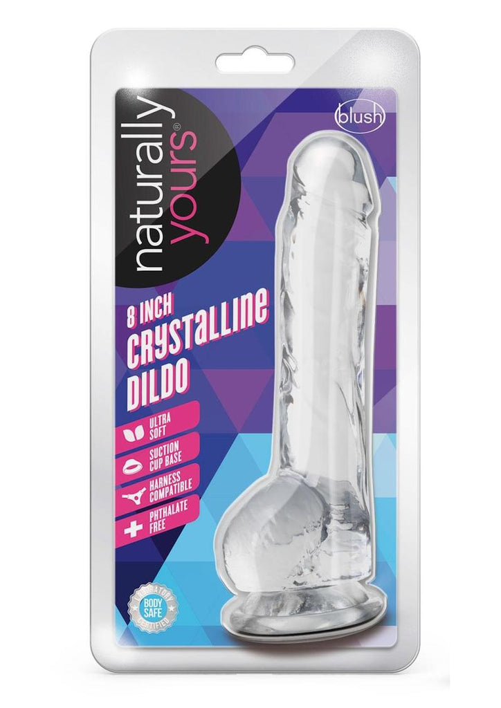 Naturally Yours Crystalline Dildo - Clear/Diamond - 8in
