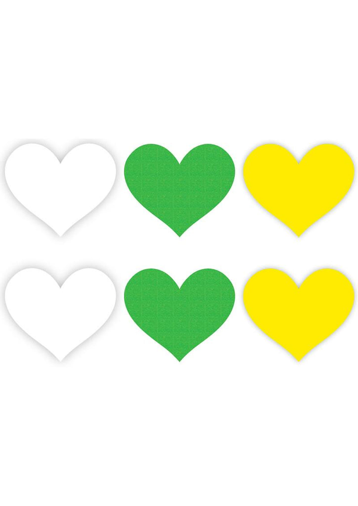 Neon Heart - Green/White/Yellow - 3pk