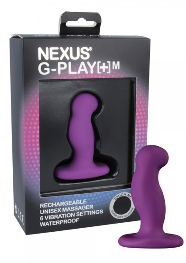 Nexus G-Play+M Rechargeable Silicone G-Spot and P-Spot Vibrator - Purple - Medium