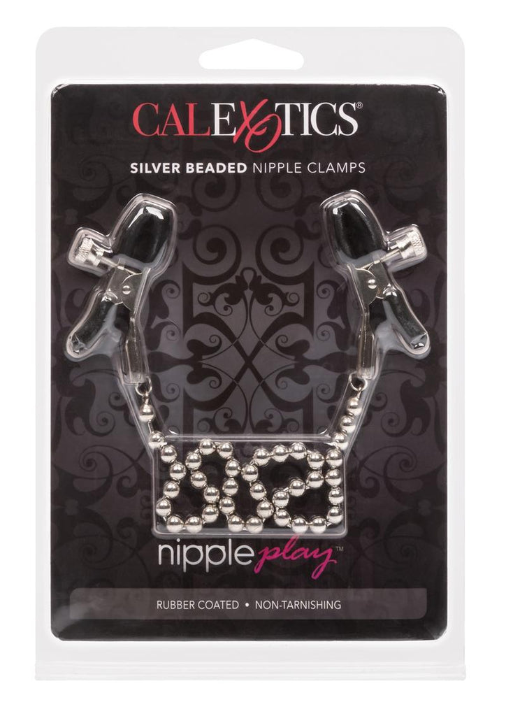 Nipple Play Silver Beaded Chain Nipple Clamps - Silver