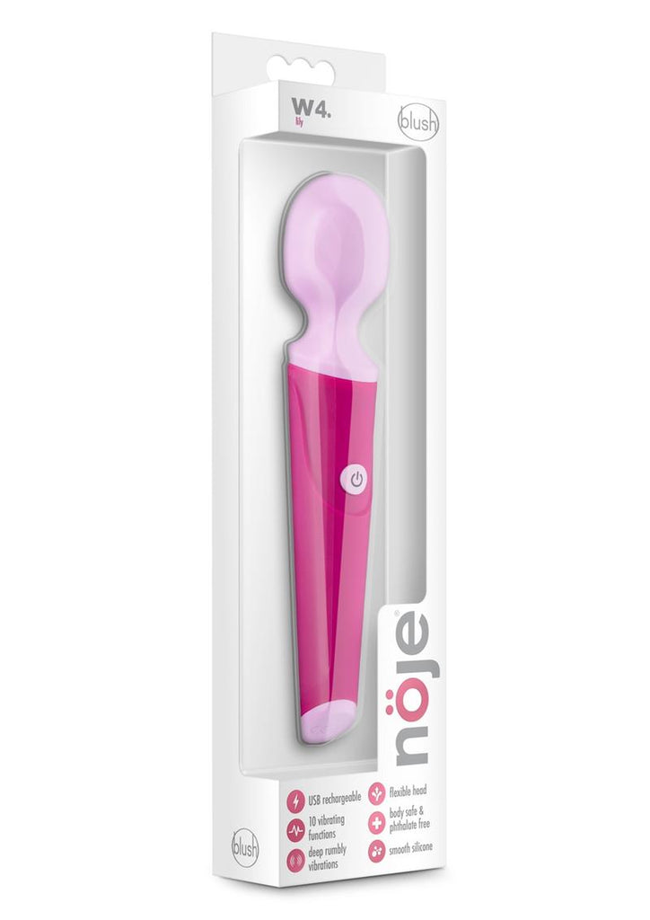 Noje W4 Mini Wand Rechargeable Silicone Massager - Lily - Pink