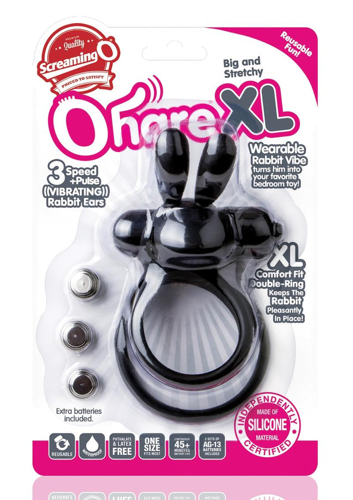 Ohare XL Vibrating Double Cock Ring - Black/Blue
