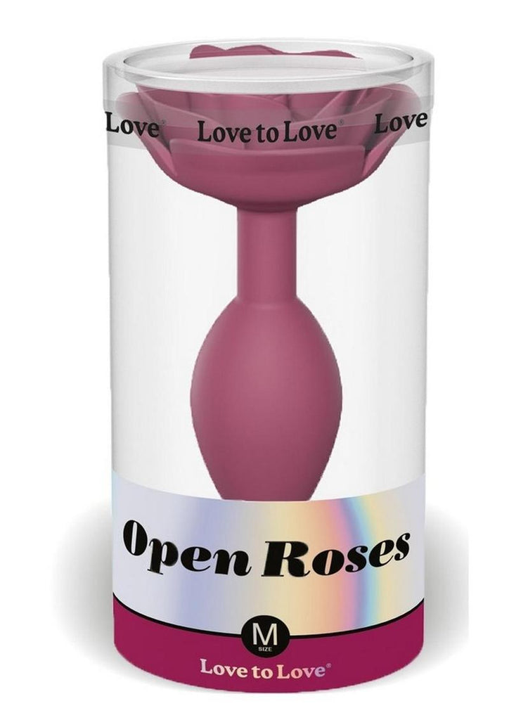 Open Roses Silicone Anal Plug - Plum Star/Purple - Medium