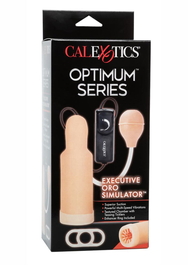 Optimum Series Executive Oro Simulator Vibrating Masturbator and Pumo - Ivory/Vanilla