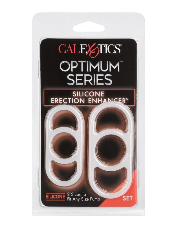 Optimum Series Silicone Erection Enhancer Cock Ring - White - Set