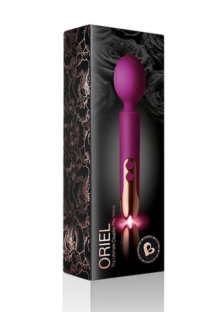 Oriel Silicone Rechargeable Wand Massager - Fuchsia/Purple