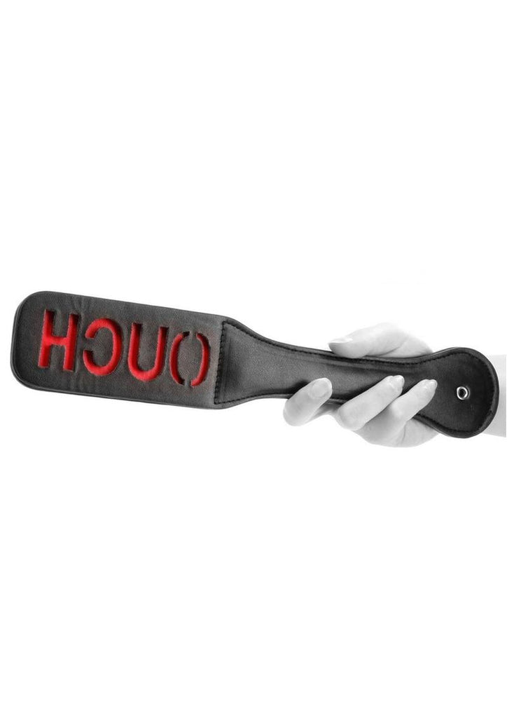 Ouch! Bonded Leather Paddle - Black/Red