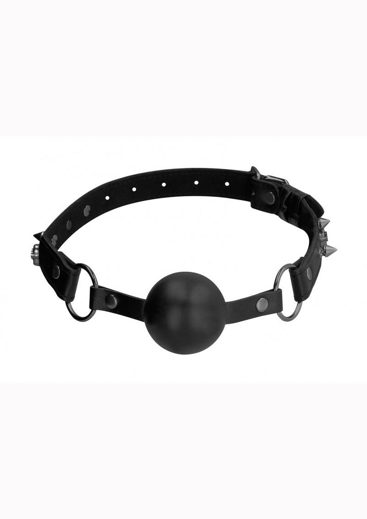 Ouch! Skull and Bones Silicone Ball Gag - Black