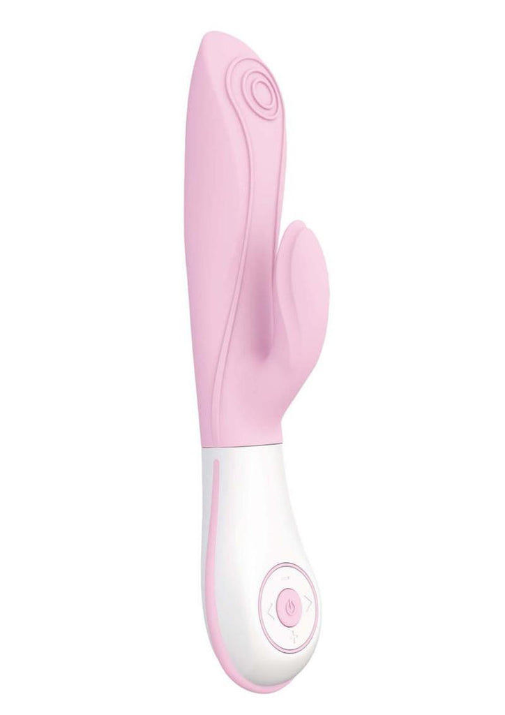 OVO E7 USB Rechargeable Silkskyn Silicone Textured Rabbit Vibrator Waterproof - Pink