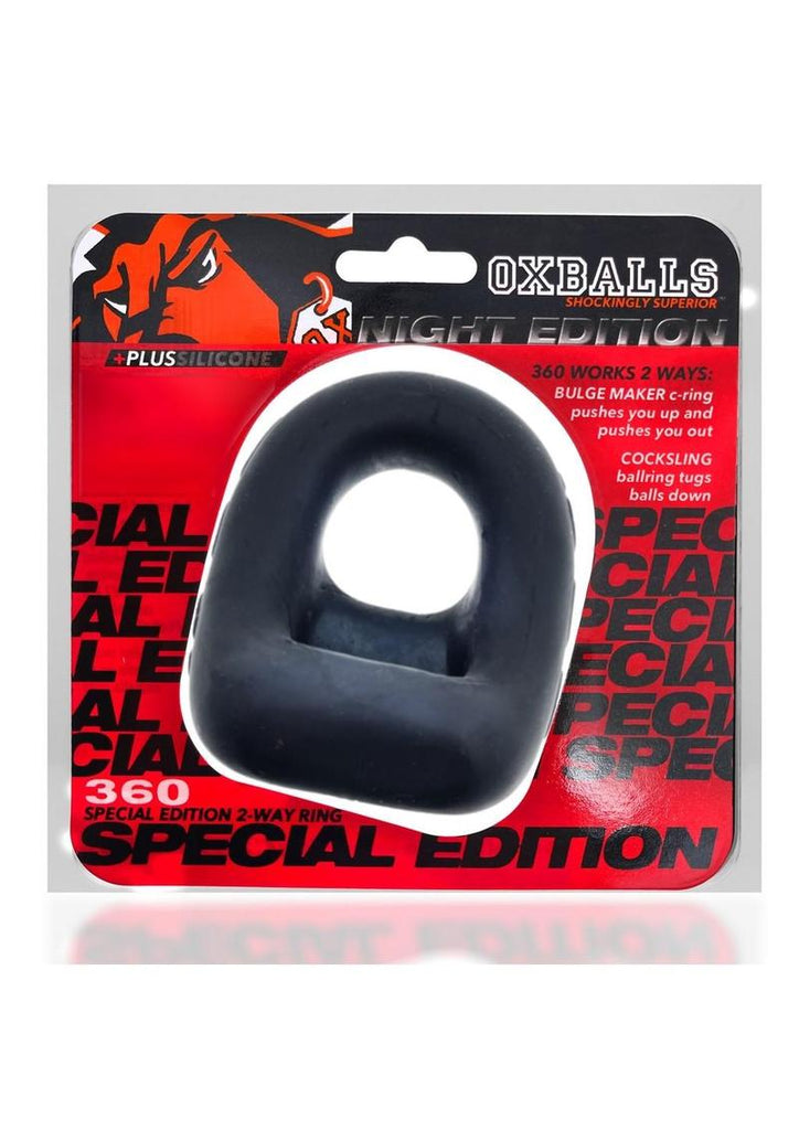 Oxballs 360 2-Way Cock Ring and Ball Sling - Night Edition - Black