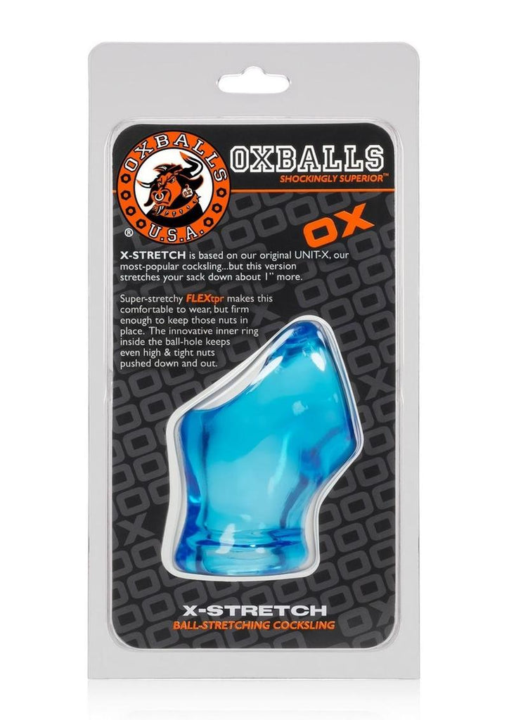 Oxballs Atomic Jock Unit-X Cock Ring and Ball Stretcher - Blue - 3in