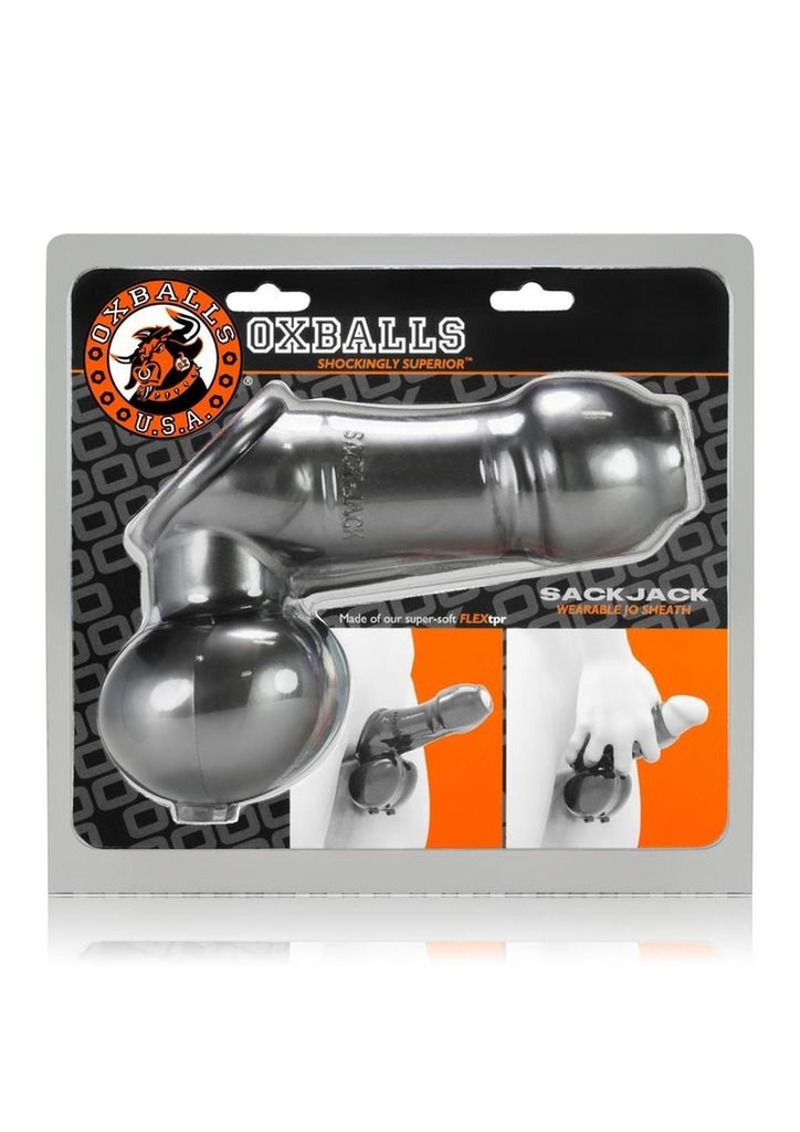 Oxballs Sackjack Wearable Jackoff Sheath - Silver/Steel