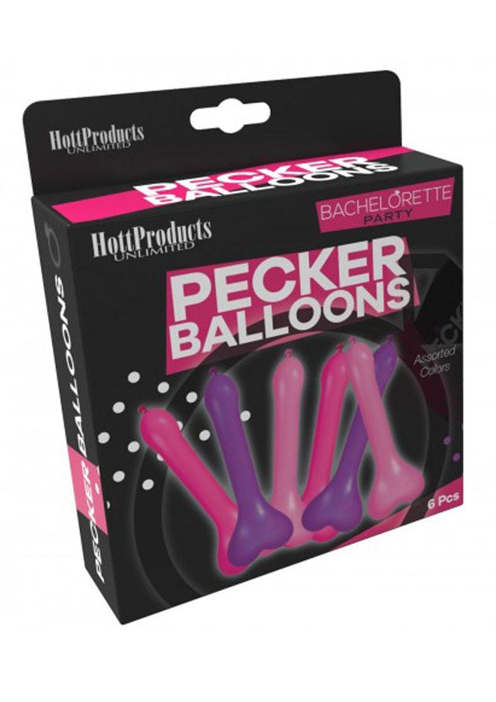Pecker Balloons - Assorted Colors - 6 Pack