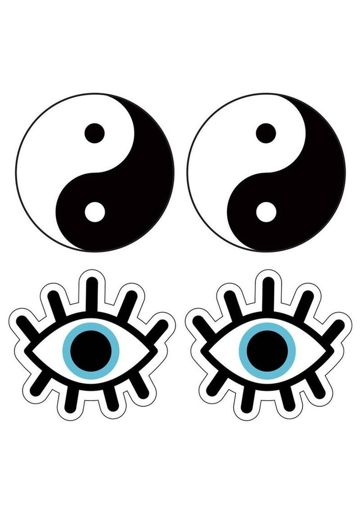 Peekaboo Yin and Yang Pasties - Blue/White