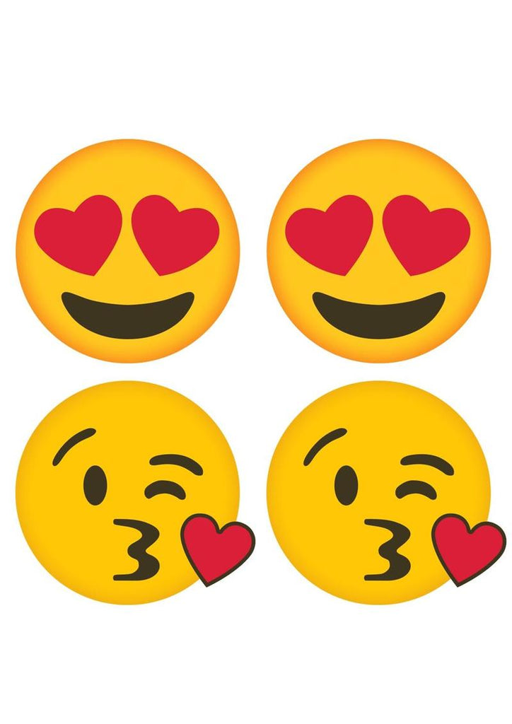 Peekaboos Emoji Hearts Pasties - Red/Yellow