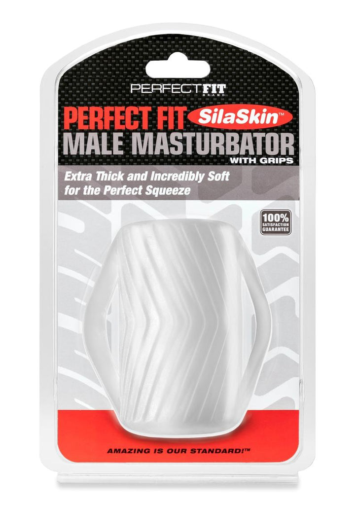Perfect Fit Male Masturbator with Grips Silaskin - Clear